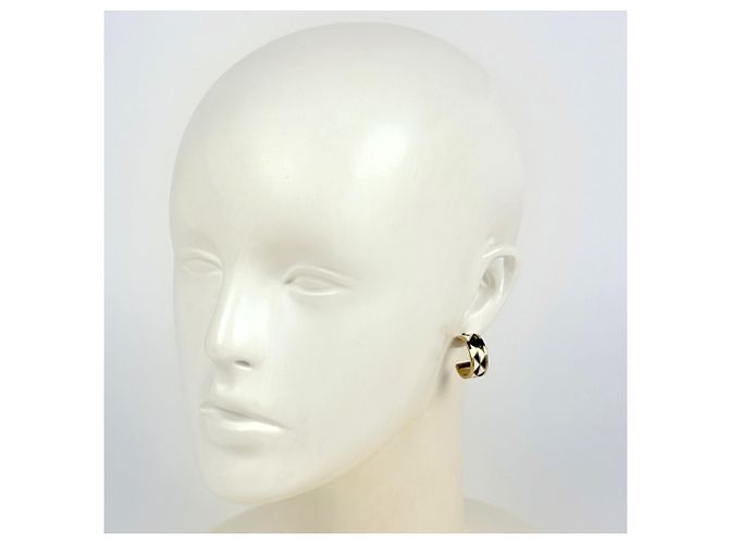 Pendientes de botón de metal Prada Negro Blanco - vista 6