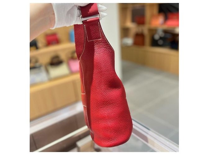 Borsa a tracolla Hermès Good News in pelle rossa Rosso - vista 4