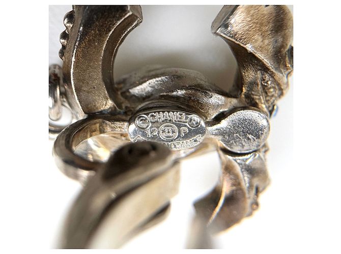 Orecchini a clip Chanel argentati con strass Argento - vista 4