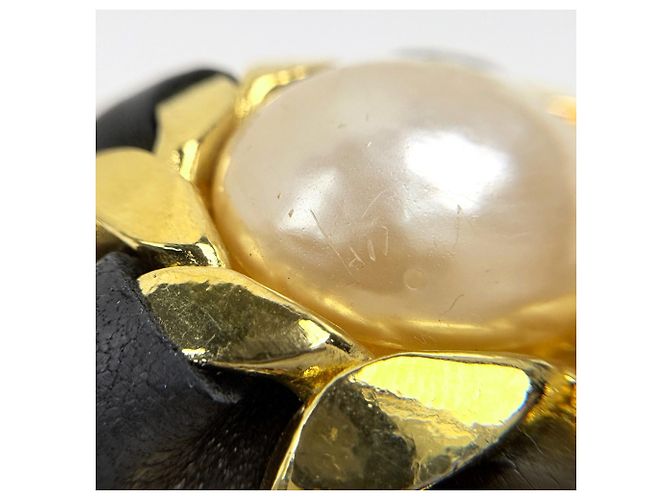 Chanel Clip-On Ohrringe Schwarz und Gold Golden - Ansicht 5