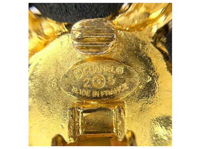 Chanel Clip-On Ohrringe Schwarz und Gold Golden - Ansicht 6