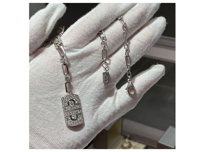 Bulgari Collana Bvlgari Parentesi Diamanti in Oro Bianco Argento - vista 7