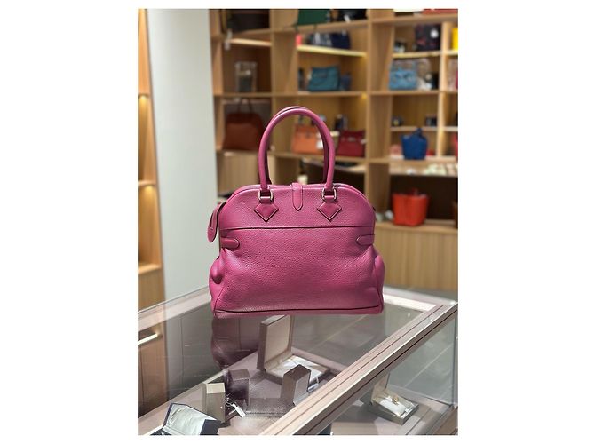 Borsa a mano Hermès Atlas 35 in pelle rosa - vista 2