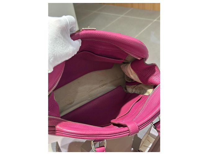 Borsa a mano Hermès Atlas 35 in pelle rosa - vista 5