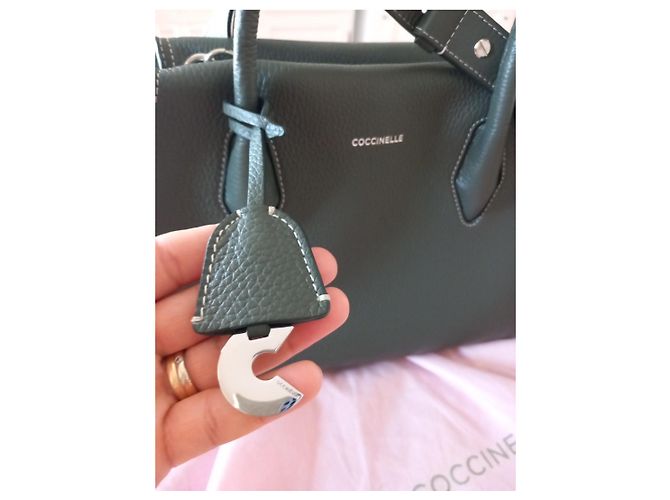 Autre Marque Coccinelle Green Hammered Leather Handbag - view 2