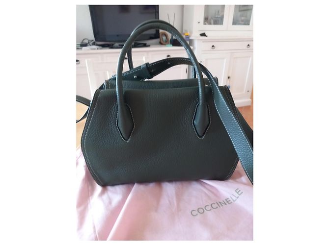 Autre Marque Coccinelle Green Hammered Leather Handbag - view 3