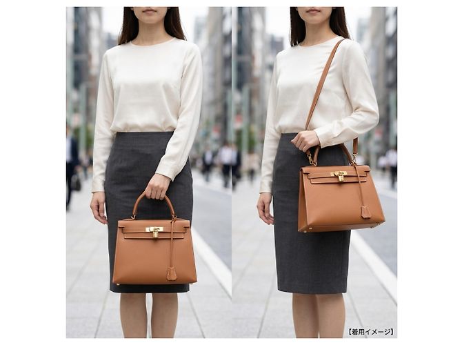 Hermès Borsa a tracolla Hermes Kelly 28 Marrone D'oro - vista 16