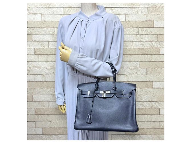 Hermès Sac à main Hermes Birkin 35 Bleu Bleu Marine - vue 2