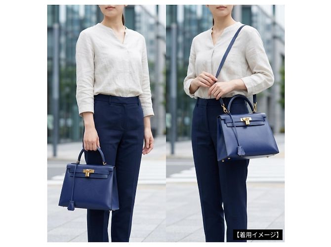 Hermès Borsa a tracolla Hermes Kelly 28 Blu Blu navy - vista 15