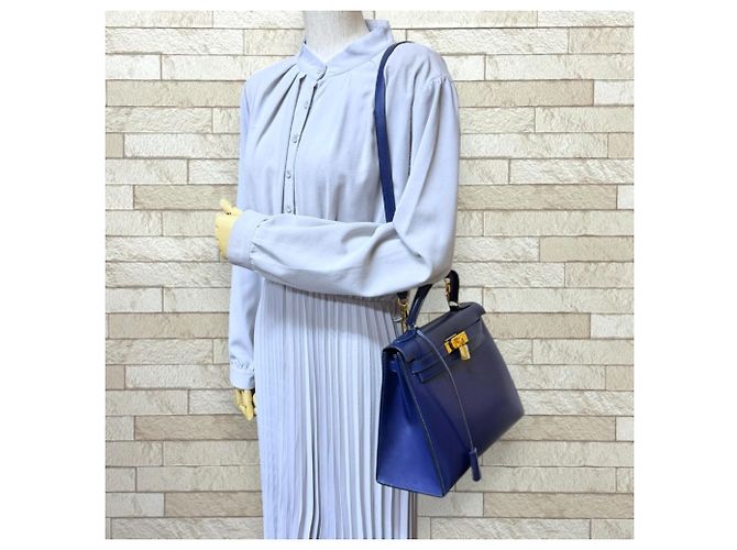 Hermès Borsa a tracolla Hermes Kelly 28 Blu Blu navy - vista 2