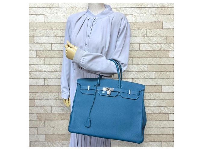 Hermès Borsa Hermes Birkin 40 in pelle Togo verde - vista 2