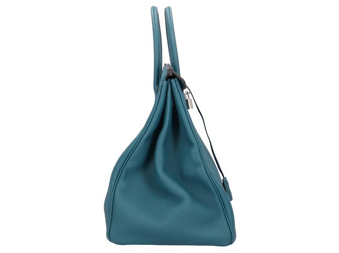 Hermès Borsa Hermes Birkin 40 in pelle Togo verde - vista 4