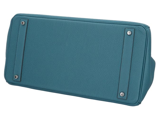 Hermès Borsa Hermes Birkin 40 in pelle Togo verde - vista 5