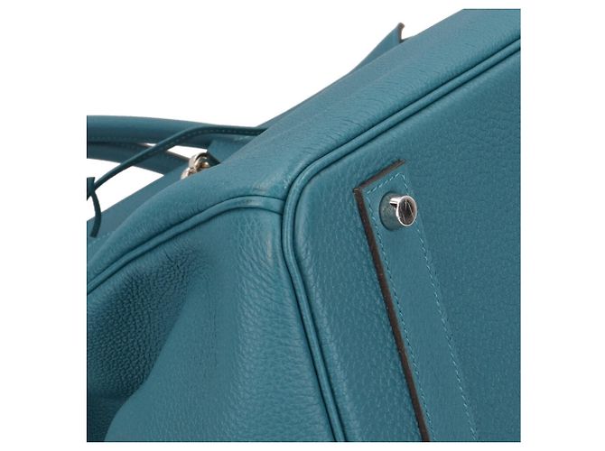Hermès Borsa Hermes Birkin 40 in pelle Togo verde - vista 7