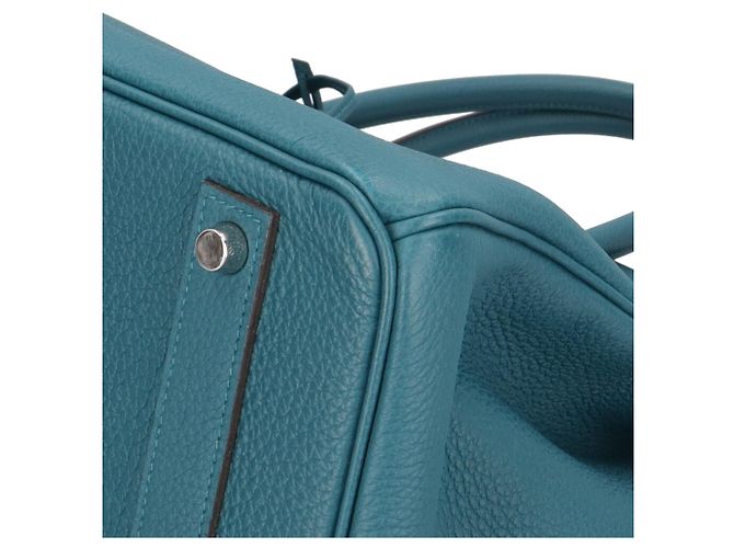 Hermès Borsa Hermes Birkin 40 in pelle Togo verde - vista 8