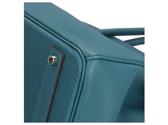 Hermès Borsa Hermes Birkin 40 in pelle Togo verde - vista 9