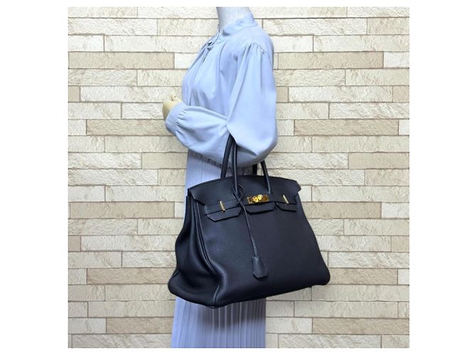 Hermès Borsa Hermes Birkin 35 in pelle Togo nera Nero - vista 2