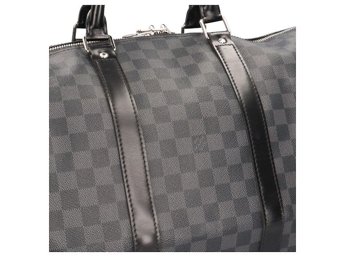 Louis Vuitton Keepall 55 Bandoulière Damier Graphite Boston Bag Marrone Nero - vista 10