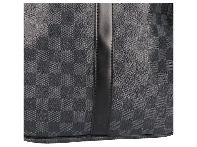 Louis Vuitton Keepall 55 Bandoulière Damier Graphite Boston Bag Marrone Nero - vista 11