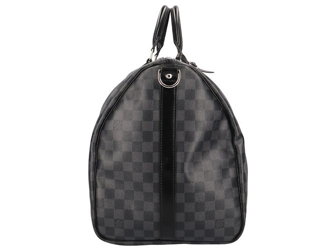 Louis Vuitton Keepall 55 Bandoulière Damier Graphite Boston Bag Marrone Nero - vista 4