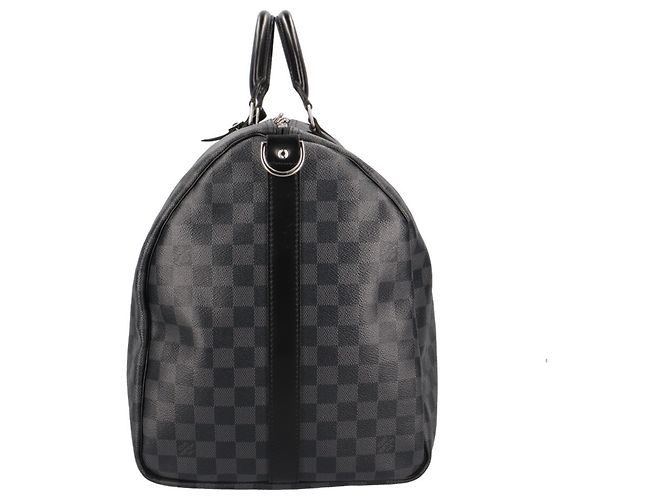 Louis Vuitton Keepall 55 Bandoulière Damier Graphite Boston Bag Marrone Nero - vista 5