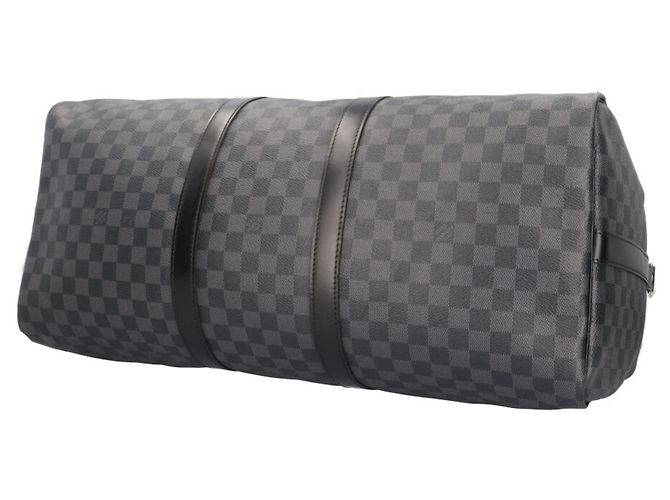Louis Vuitton Keepall 55 Bandoulière Damier Graphite Boston Bag Marrone Nero - vista 7