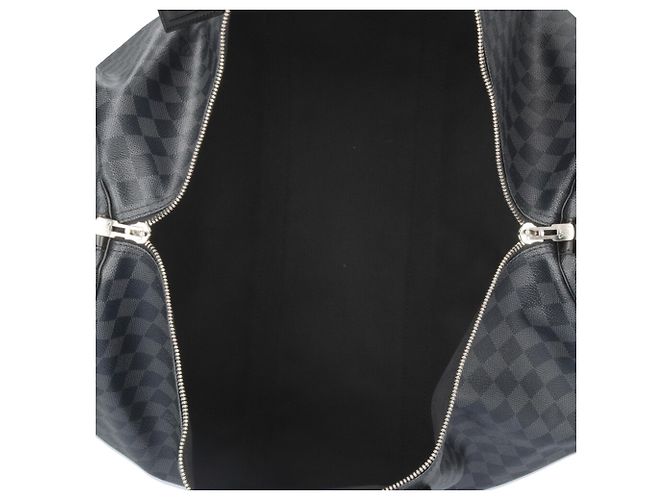 Louis Vuitton Keepall 55 Bandoulière Damier Graphite Boston Bag Marrone Nero - vista 8