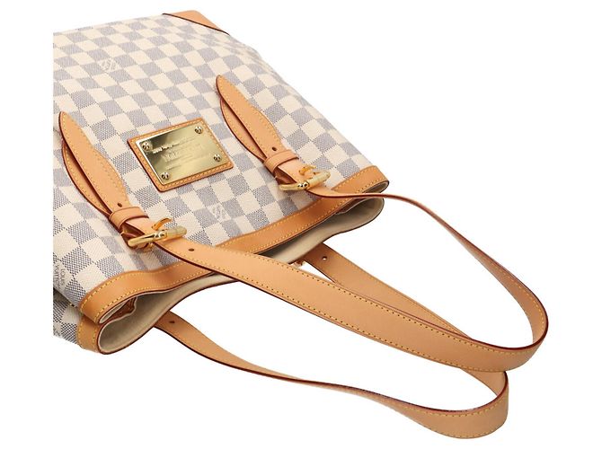 Borsa Tote Louis Vuitton Hampstead MM Damier Azur Bianco - vista 15