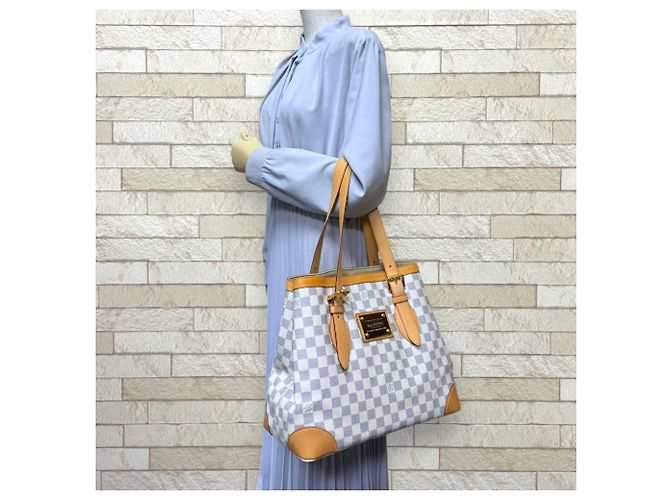 Borsa Tote Louis Vuitton Hampstead MM Damier Azur Bianco - vista 2