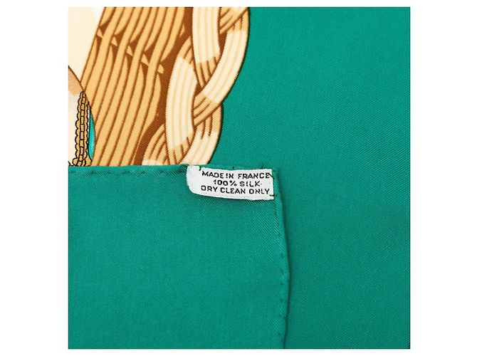 Hermès Hermes Carre 90 Chicks Couvee d'Hermes Seidentuch Grün Roh - Ansicht 7