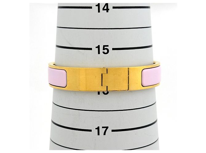 Bracelete Hermès Click H em Rosa e Prata - vista 4