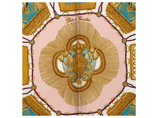 Hermès Foulard in seta rosa e bianco Hermes - vista 2