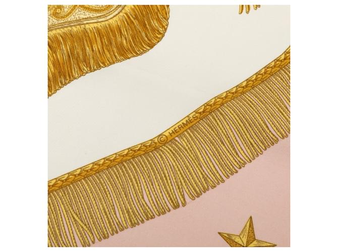 Hermès Foulard in seta rosa e bianco Hermes - vista 4