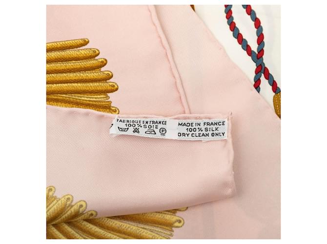 Hermès Foulard in seta rosa e bianco Hermes - vista 6