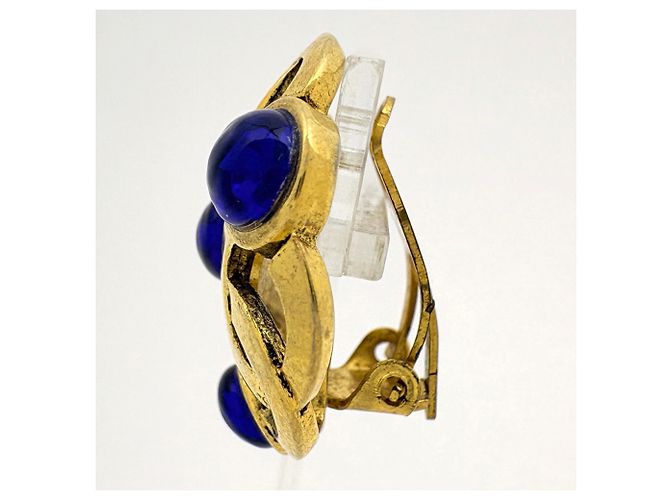 Orecchini a clip Chanel dorati con pietra colorata D'oro - vista 2
