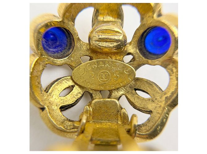 Orecchini a clip Chanel dorati con pietra colorata D'oro - vista 4
