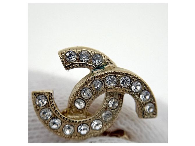 Orecchini a lobo Chanel placcati in oro con strass D'oro - vista 4