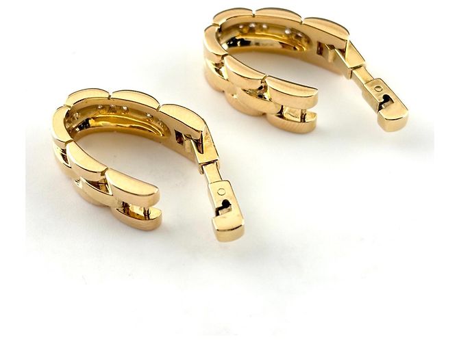 Gemelli Cartier Maillon Panthère in oro giallo 18K con diamanti - vista 3