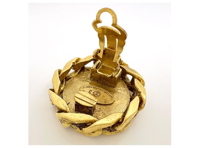 Orecchini a clip Chanel placcati oro con strass D'oro - vista 3