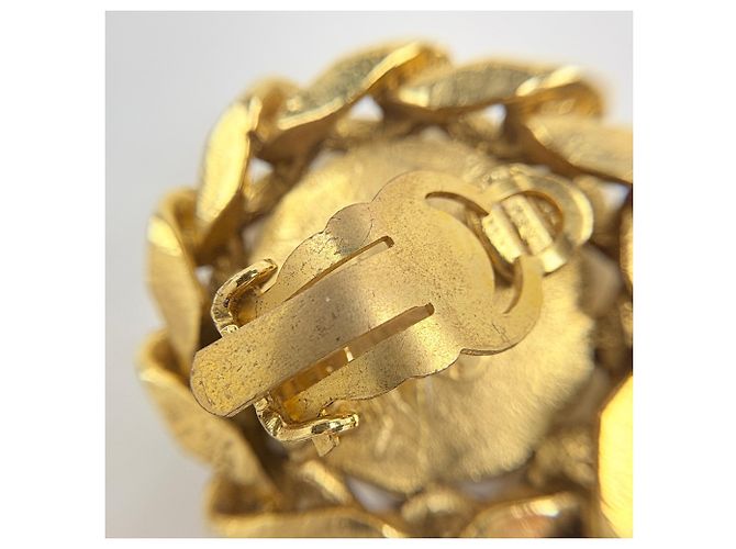 Orecchini a clip Chanel placcati oro con strass D'oro - vista 4