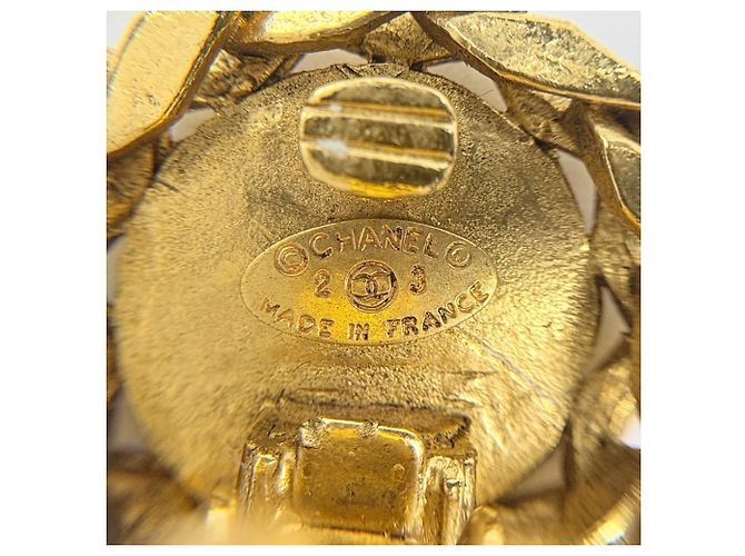 Orecchini a clip Chanel placcati oro con strass D'oro - vista 5