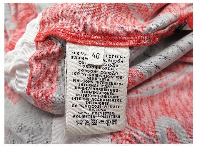 Hermès ABITO TUNICA HERMES STAMPATO M 40 IN COTONE ROSSO - vista 10