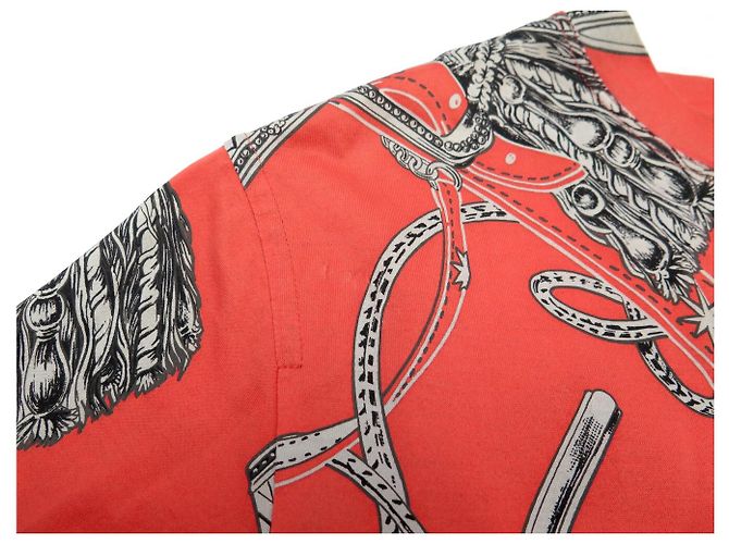 Hermès ABITO TUNICA HERMES STAMPATO M 40 IN COTONE ROSSO - vista 14