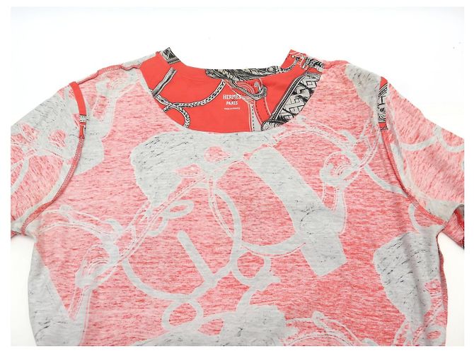 Hermès ABITO TUNICA HERMES STAMPATO M 40 IN COTONE ROSSO - vista 7