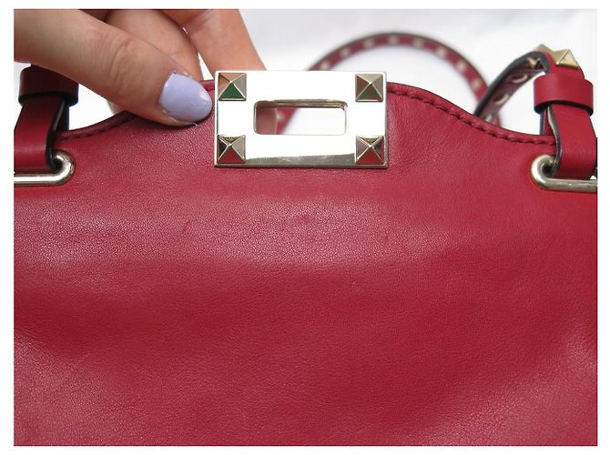 BORSA A MANO VALENTINO ROCKSTUD IW2B0037BOL IN PELLE ROSSA BORSA A TRACCOLLA - vista 16