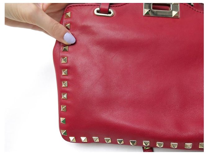 BORSA A MANO VALENTINO ROCKSTUD IW2B0037BOL IN PELLE ROSSA BORSA A TRACCOLLA - vista 17
