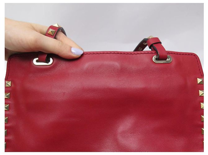 BORSA A MANO VALENTINO ROCKSTUD IW2B0037BOL IN PELLE ROSSA BORSA A TRACCOLLA - vista 19