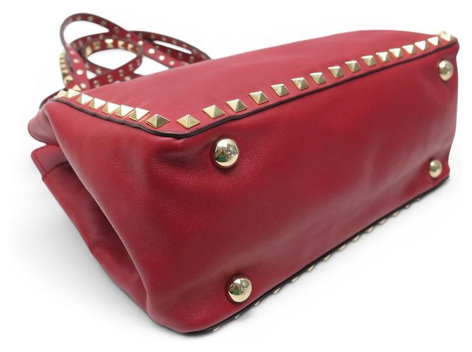 BORSA A MANO VALENTINO ROCKSTUD IW2B0037BOL IN PELLE ROSSA BORSA A TRACCOLLA - vista 3