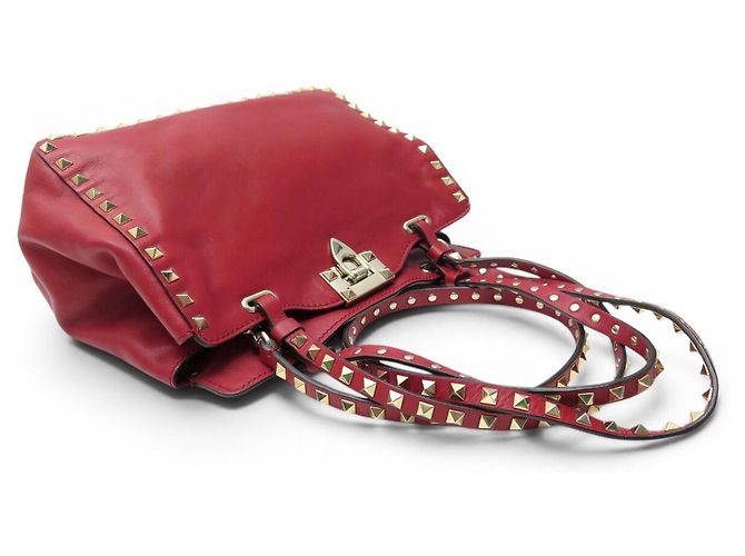 BORSA A MANO VALENTINO ROCKSTUD IW2B0037BOL IN PELLE ROSSA BORSA A TRACCOLLA - vista 4
