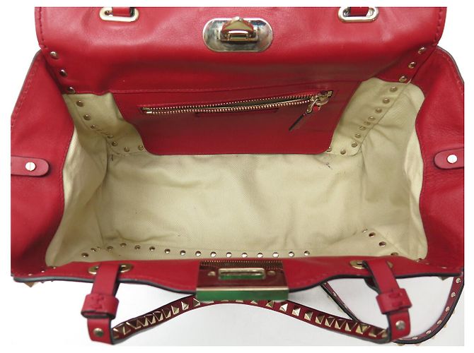 BORSA A MANO VALENTINO ROCKSTUD IW2B0037BOL IN PELLE ROSSA BORSA A TRACCOLLA - vista 7
